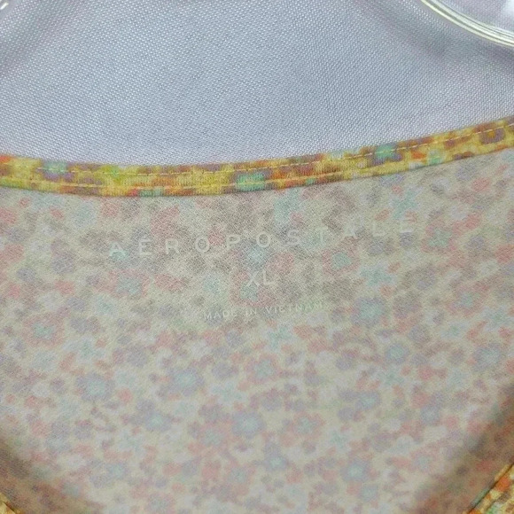 Aeropostal Floral Yellow Pastel Short Sleeve Midi Sundress Women's XL - Picture 2 of 3